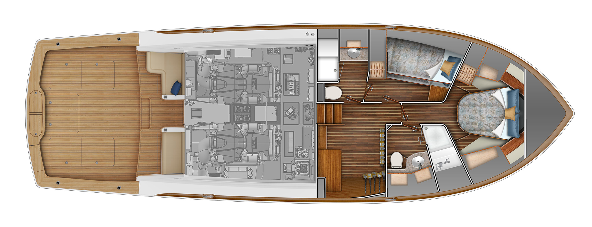 Two Stateroom with Rod and Tackle Storage/Queen Forward